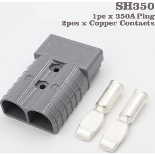 350A 600V Gray Color SH350 Plug Connector Double Pole with copper Contacts for Solar Panels Caravans Battery