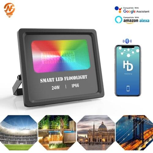 Smart LED Floodlight AC 110V 220V RGBCW IP66 Waterproof Outdoor LED Street Lamp Landscape Lighting LED Spotlight Flood