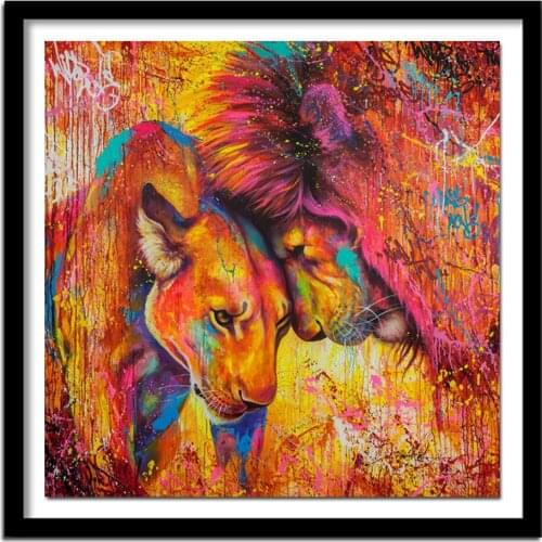Diamond Embroidery Animal Rhinestone Diy 5d Diamond Painting Lion Handicraft Home Decor