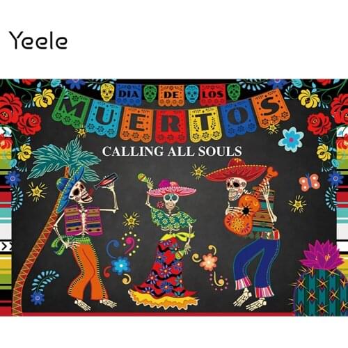 Yeele Day Of The Dead Backdrop Mexican Sugar Skull Photography Background Dia De Los Muertos Party Decor Photo Studio Photocall