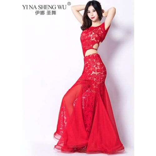 Women Bellydance Oriental Practice Wear Performance Belly Dance Costume Set Lace Ruffle Clothing Suit Performance Clothing Suit