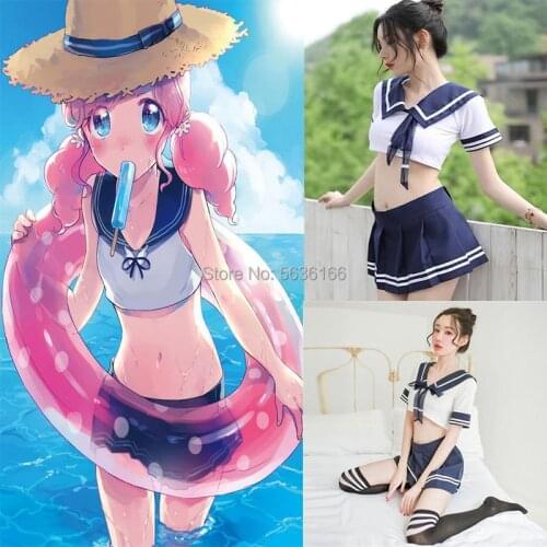 Women Sexy Cosplay Lingerie Student Uniform Set Ladies Sexy Costume school girl Dress Women Lace Miniskirt Outfit