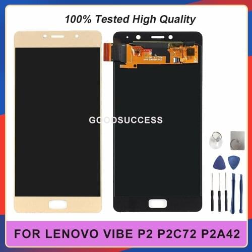 5.5'' AMOLED For Lenovo Vibe P2 LCD P2c72 P2a42 LCDs Display Touch Screen Digtizer Assembly Free Tools