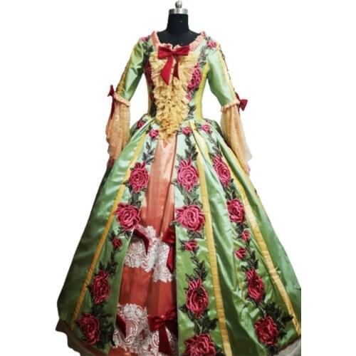 2021 New champagne victorian Halloween Cosplay dress Colonial Georgian Renaissance Gothic Historical dress D-745