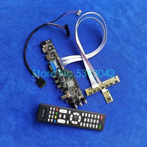 3663 DVB digital signal 1600*900 USB+VGA+AV Fit B140RW01/B140RW02/B140RW03 40 Pin LCD panel universal control card kit LVDS