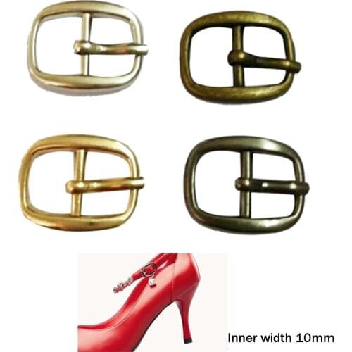 40 Pcs 10mm Small Metal Buckle Watch Pin Buckle Strap Sandals Buckle Handbag Purse Nickel, Black, Light Gold, Bronze Buckle