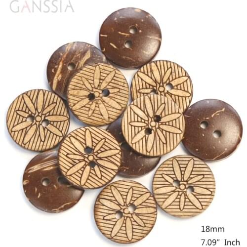 50pcs/lot Size:18mm Flower Coconut Round Buttons Sewing Button for DIY Clothing Sewing Accessories (ss-1062)