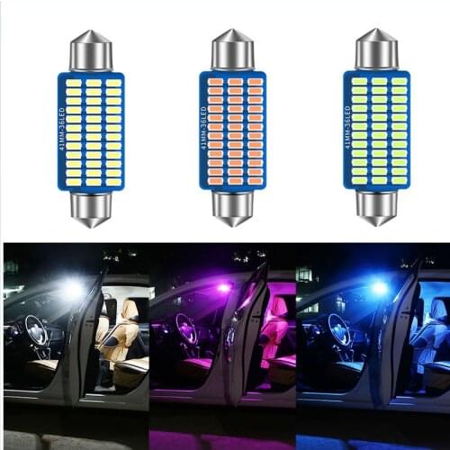 12V 1PC Car C5W Led T10 31 36 39 41mm Interior Light 4014 Chips LED Festoon Bulb Car Dome No Error Auto Interior Reading Lamp