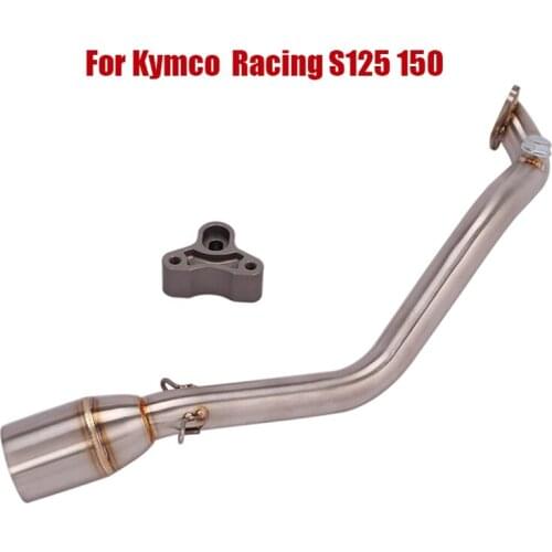 For Kymco Racing S125 150 Motorcycle Front Mid Link Pipe 51mm Escape Slip On Exhaust Pipe Connecting Section Tube