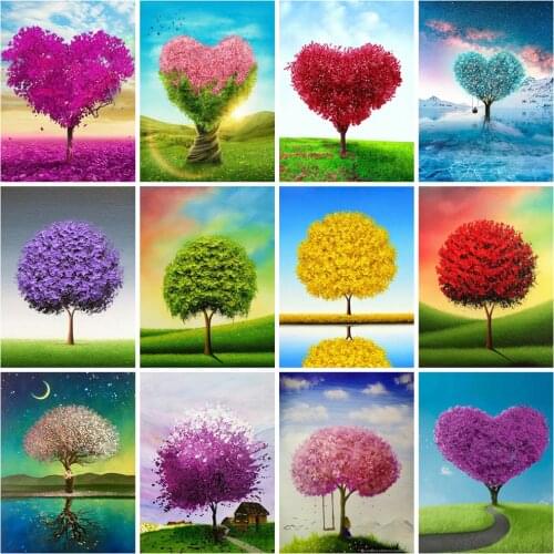 EverShine Diamond Painting Tree Cross Stitch Diamond Embroidery Landscape Mosaic Art Kits Handmade Picture Rhinestones Art Gift