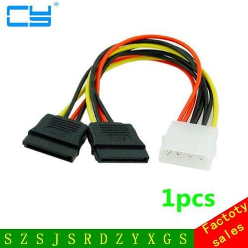1pcs IDE to Sata Power Cable IDE to 2x Serial ATA SATA HDD Power Adapter 4pin IDE To 15pin SATA HDD Power Cable