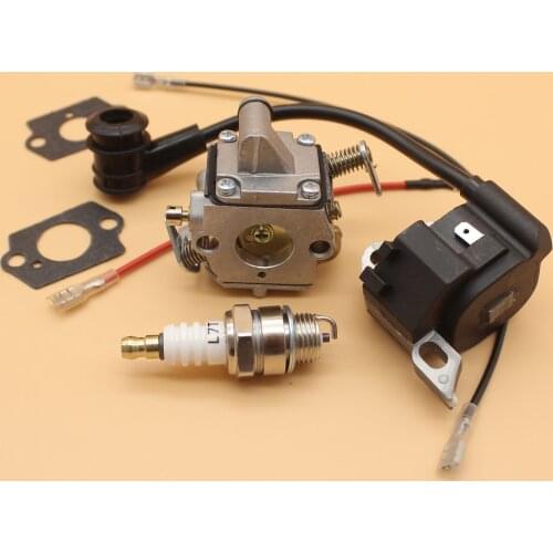 Carby Carburetor Ignition Coil Module Wires Spark Plug Kit For STIHL MS180 MS170 018 017 Chainsaw Parts Zama Carb