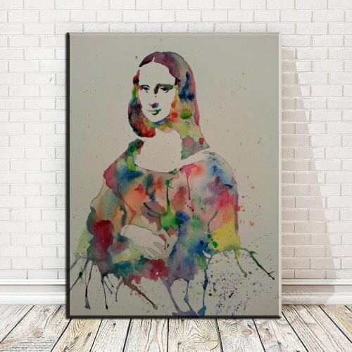 Canvas Painting Monalisa Smile Print Modular Classic Poster Abstract Wall Art HD Graffiti Pictures Home Decor For Living Room