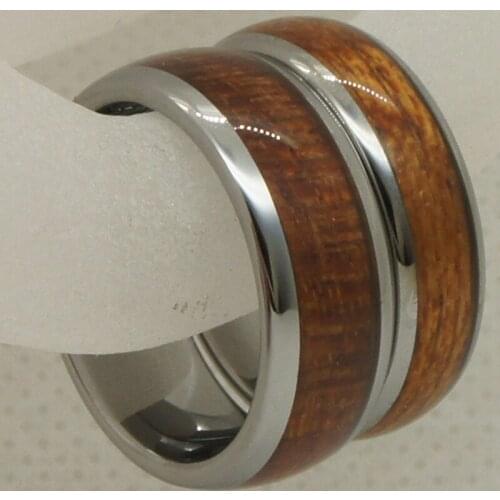 8mm width lover natural shiny brown woold inlay wedding band scratch proof tungsten ring 1pc