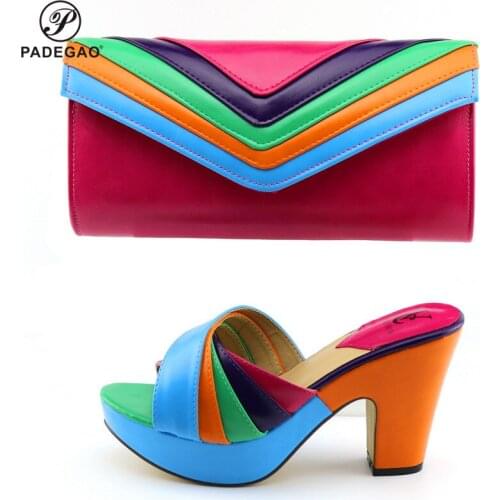Fashion Nigeria Wedding Shoes and Bags Set Designer Shoes and Bag Set High Quality Luxury Women ShoeS