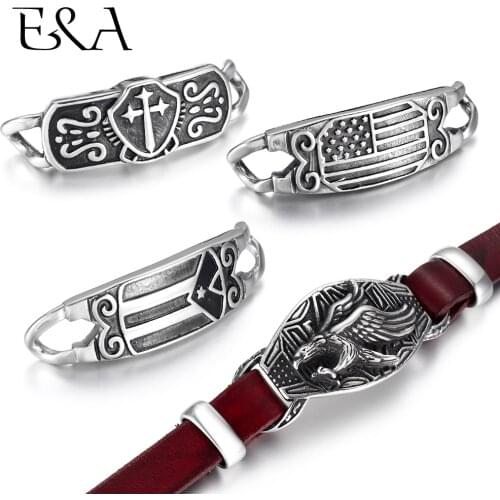 Stainless Steel Connector Cross Curved 1/1 Loop Hole 6mm for DIY Punk Bracelet Making Findings Jewelry Connect Parts Supplies