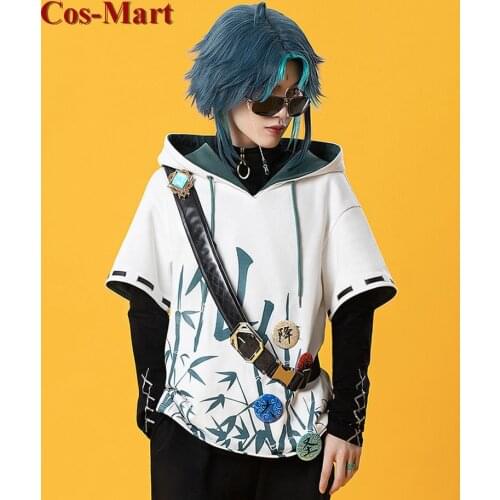 Game Genshin Impact Xiao Cosplay Costume Daily Fashion Suit Conquer Demons Rishi Hoodie Activity Party Role Play Clothing