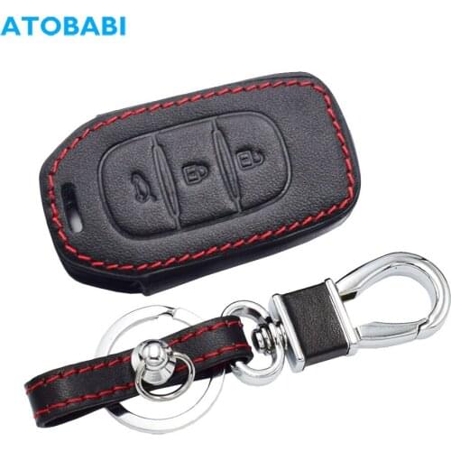 Leather Car Key Case 3 Buttons Remote Control Fobs Protector Cover For Renault Symbol Dacia Stepway Duster Logan Lodgy 2013-2021