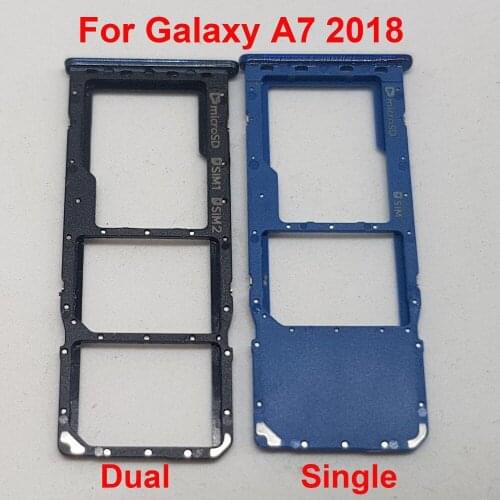 Dual Single Sim Tray For Samsung Galaxy A7 2018 A750 A750F SIM Card Tray Slot Holder Replacement