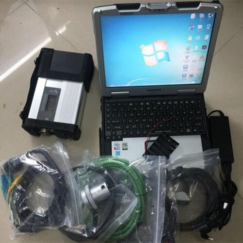 Mb Star c5 MMultiplexer with Software Newest Version Hdd 320gb Used Laptop CF30 Ram 4g Full Set Diagnose 12v 24v