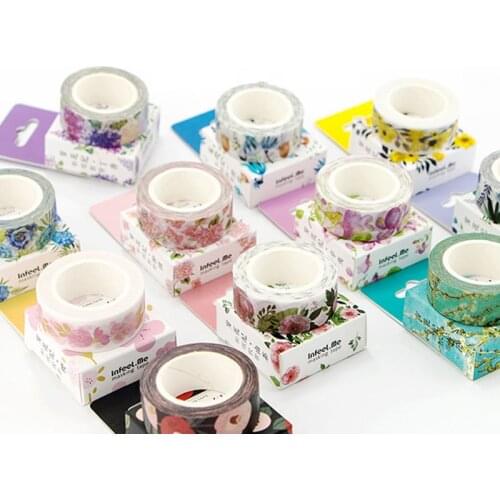 Cute Kawaii Plant Flower Lovely Cat Masking Washi Tape Decorative Adhesive Tape Decora Diy Scrapbooking Sticker Label Stationery