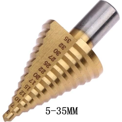 1 PC Hex Step Cone Taper Drill Bit Set Hole Cutter Metric 5-35mm 1/4" Titanium Coated Metal Hex Bits керн сверла