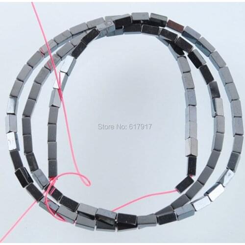 Natural Black Hematite Gem Stone Oblong Loose Beads 2x4mm Metallic Jewelry Making 15.5 Inches TL3086