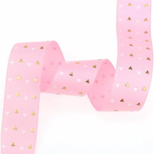 NEW STOCK 7/8"22mm gold foil gold/white mini love heart pink/aqua grosgrain ribbon accessory deco 100yards/roll webbing supplies