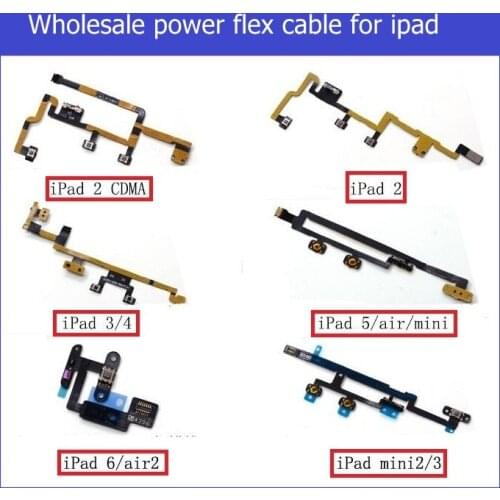 Wholesale power & Volume flex cable For ipad 2 3 4 5 6 air 2 power on/off &volume switch Ribbon Flex Cable for ipad mini 1 2 3 4