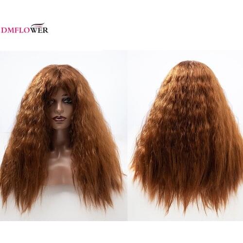 Naturally synthetic black curly hair wig for black African women with light brown black hair and 22 inch heat-resistant cosplay