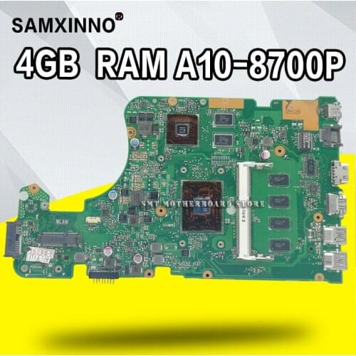 With A10-8700P 4GB RAM X555DG Laptop motherboard For Asus X555DG A555D X555D X555Y X555YI Test original mainboard