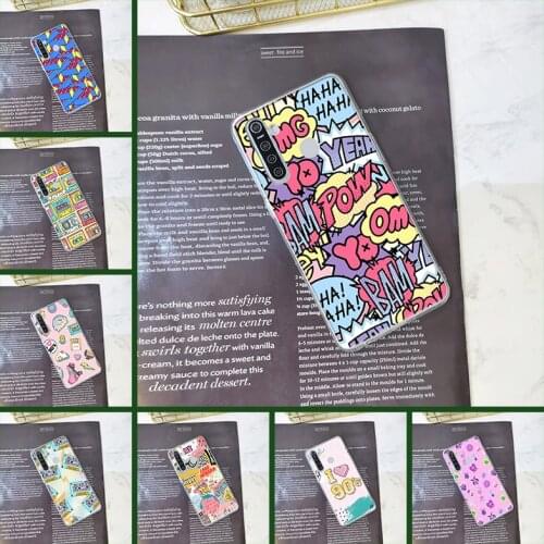 For Oppo Realme 5 6 X50 X2 Pro Phone Case Retro Cartoon Color Quote Soft Back Cover For Realme C3 X3 Xt C11 6i X Silicone