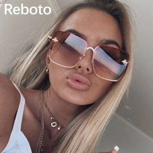 Square womens sunglasses fashion Brand Rimless vintage shades for women Luxury Ladies glasses Sexy Brown sunglasses woman UV400