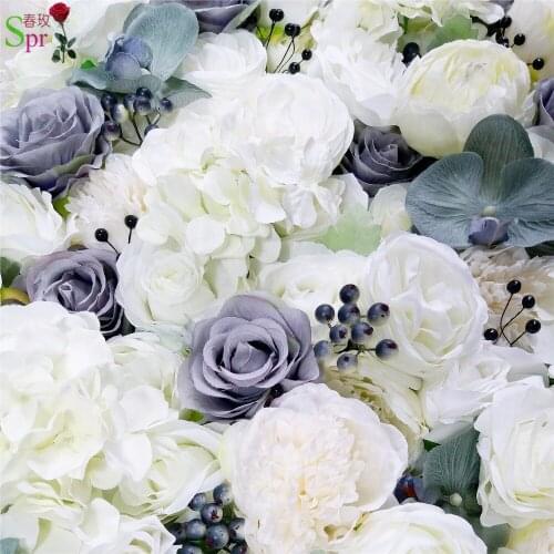 SPR high quality 3D flower wall panels with artificial berry orchids wedding backdrop artificial rose flower arrangements