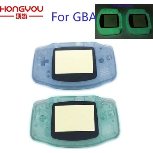 For Gameboy Advance Glow in the Dark Noctilucent Plastic Shell Case Housing Screen lens For GBA Luminous Cover Green & Blue