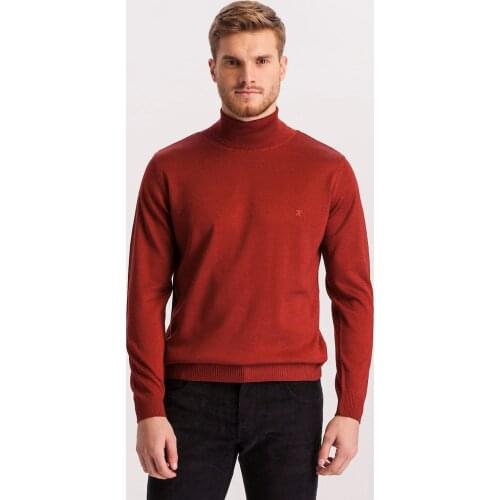 Hateko Men Slim Fit 30% Wool Turtleneck Sweater Classic Style Plain Color Knitwear Classic Lightweight Pullover