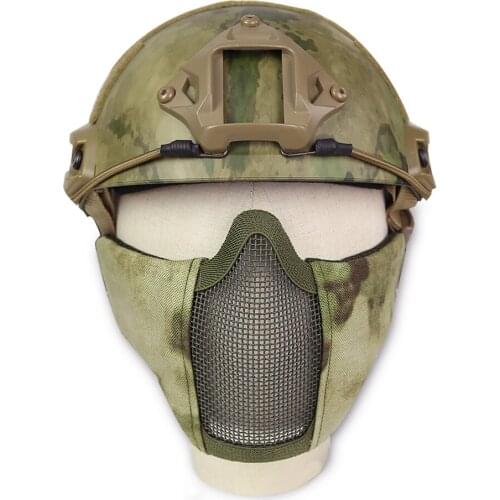 Tactical Military Half Face Mask Breathable Low-carbon Steel Mesh Protective Paintball Mask CS Airsoft Hunting Accessories