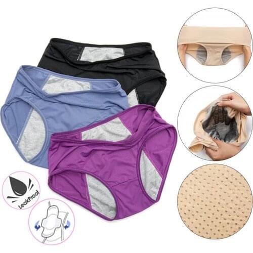 Women Underwear Physiological Panties Menstrual Period Leak Proof Womens Cotton Breathable Mid Waist Warm Female Briefs
