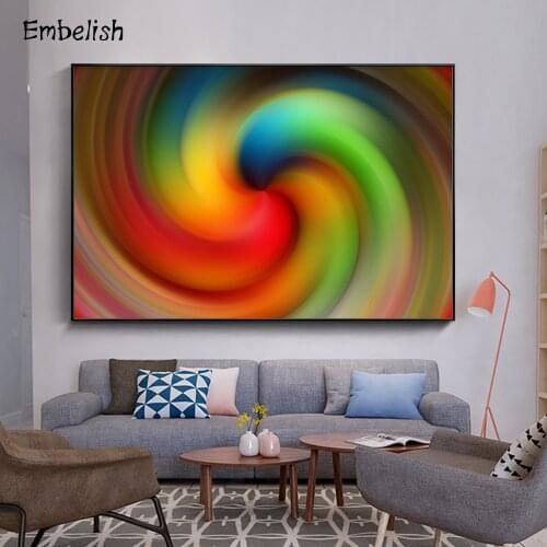 Embelish 1 Pieces Abstract Colors Modern Home Decor Wall Large Posters For Living Room HD Print On Canvas Painting Framed Poster