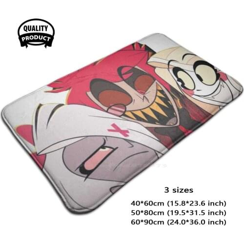- Vaggie Alastor Charlie 3D Soft Non-Slip Mat Rug Carpet Foot Pad Hazbin Alastor Love Charlie Angel Dust Devil Demon Hell