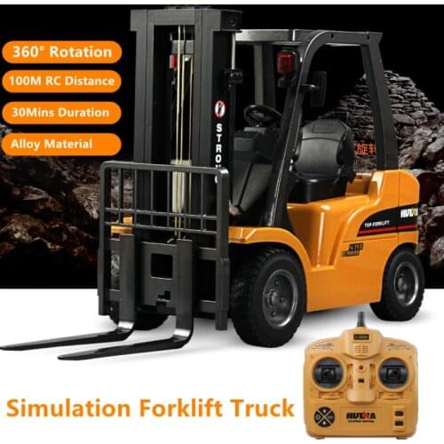 1:10 8-CH Remote Control Forklift Truck 360 Degree Rotation 100M Control 30Mins Flight Time Simulation Light Alloy Made RC Toy