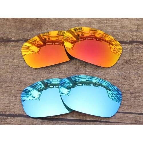 Vonxyz 2 Pairs Ruby Mirror & Ice Mirror Polarized Replacement Lenses for-Oakley Pit Bull Frame
