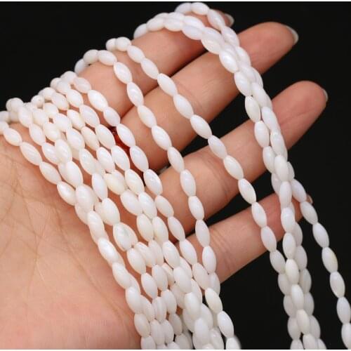 Natural shell beads Beaded Rice Shape Punch loose beads isolation bead for Jewelry Making DIY for bracelet necklace Accessories