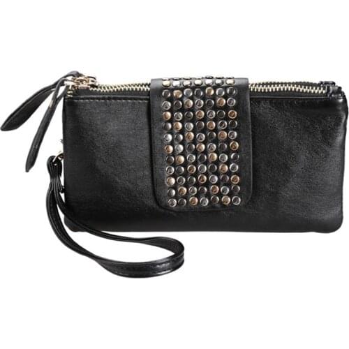 Korea Style Women Handbag PU Leather Rivets Lady Girls Clutch Evening Bag New