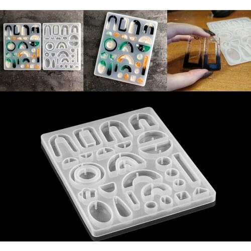 1 Set Earrings Silicone Molds Irregular Geometric Ear Charms Pendants Epoxy Resin Mold For DIY Jewelry Making Accesories