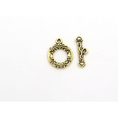 10 Set Antique Silver Flower Metal OT Clasps Connector For Jewelry Making Bracelet Necklace Diy Accessories Needlework Wholesale
