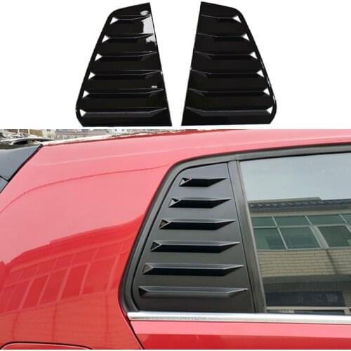 New 2x Car Rear Window Louver Shutter Side Vent Cover Trim For VW For GOLF MK7 MK7.5 2014-2019 For GTI / GTD / R MODELS