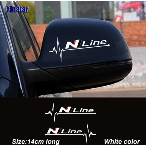 2Pcs Nline Car Rearview Mirror Sticker For Hyundai I10 I20 I30 I40 Ix35 TUCSON Elantra SONATA GENESIS SOLARIS VEOSTER ACCENT