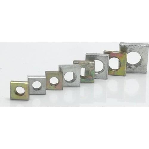 50Pcs thin square nut DIN562 M3 M4 M5 M6 Color Zinc Plated Square Nuts