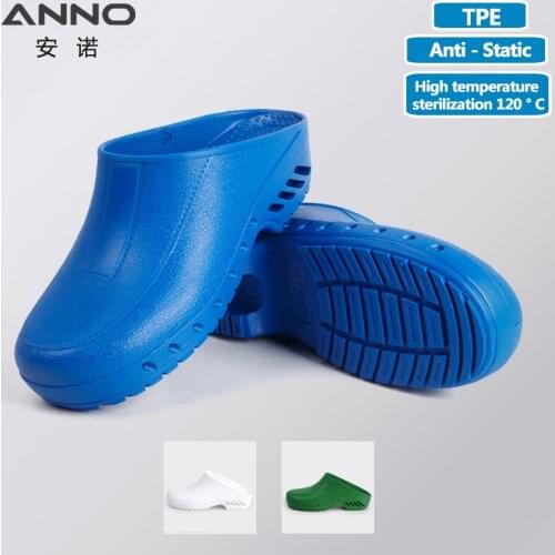 ANNO High Temperature Sterilization Shoes Classic Anti-static Anti Bacteria Clogs Safety Lab Doctor Nurse Slippers for Hospital